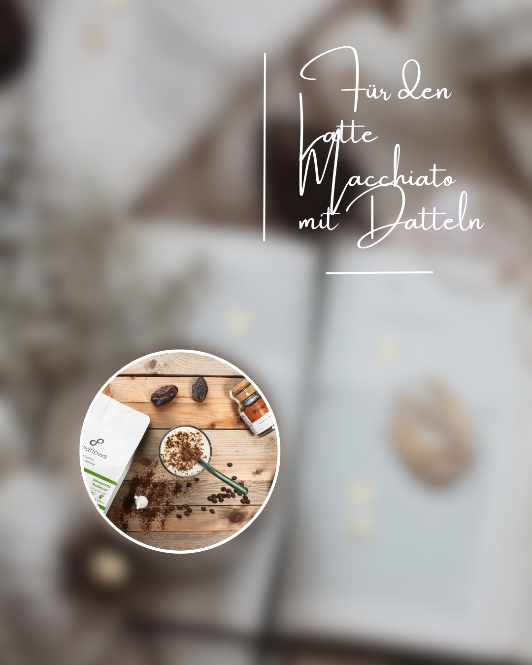 Dattelmilch-Latte im Glas mit Espresso-Schicht