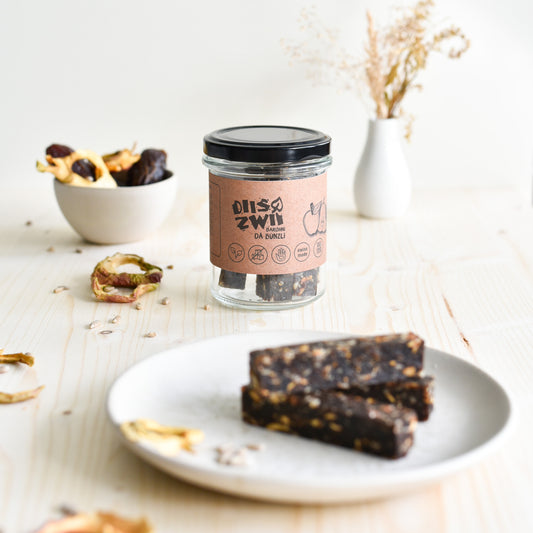 Frucht-Nuss-Riegel Barohni Bünzli mit Dörrbirnen, Äpfeln und Sonnenblumenkernen, handgemacht in Schlieren