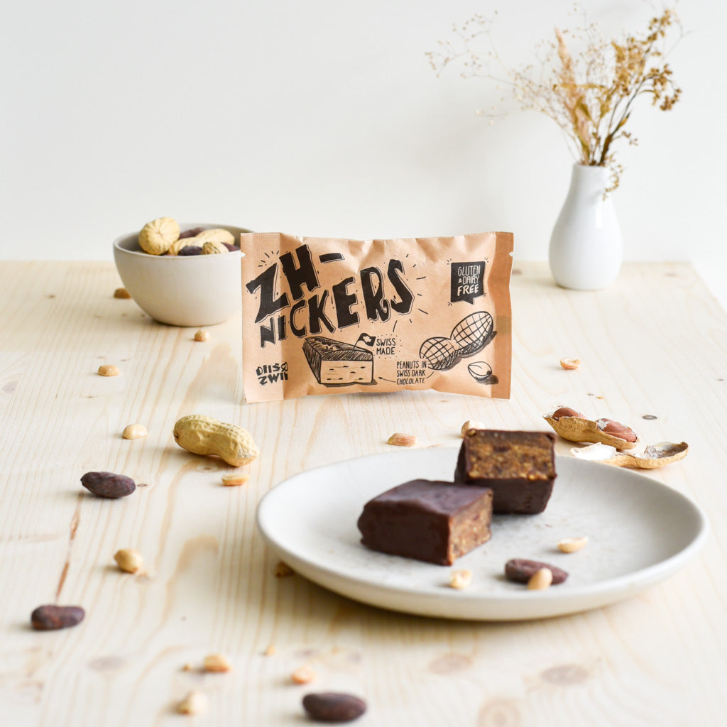 ZH-Nickers – Dattel-Erdnuss-Riegel mit Schokoladenüberzug, handgemacht in Schlieren